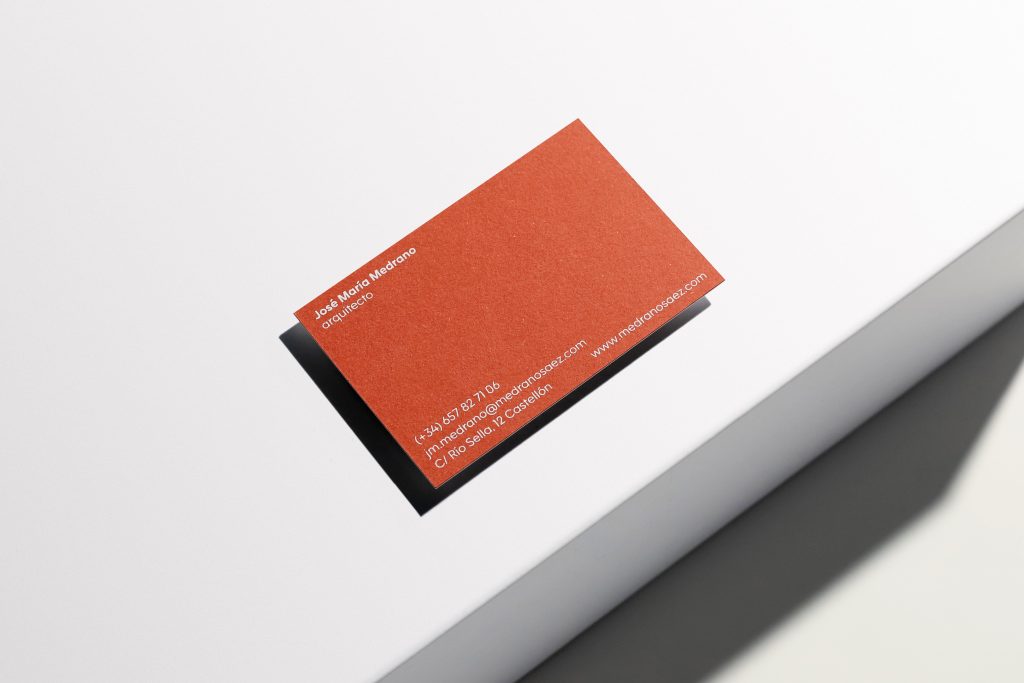Diseño tarjeta despacho de arquitectura Medrano+Sáez Arquitectos