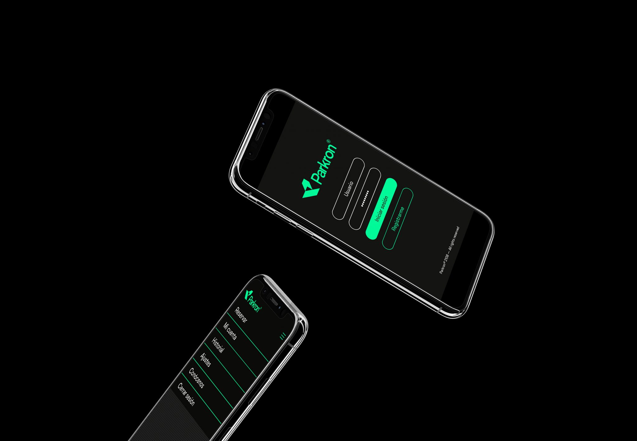 Diseño identidad visual app Parkron