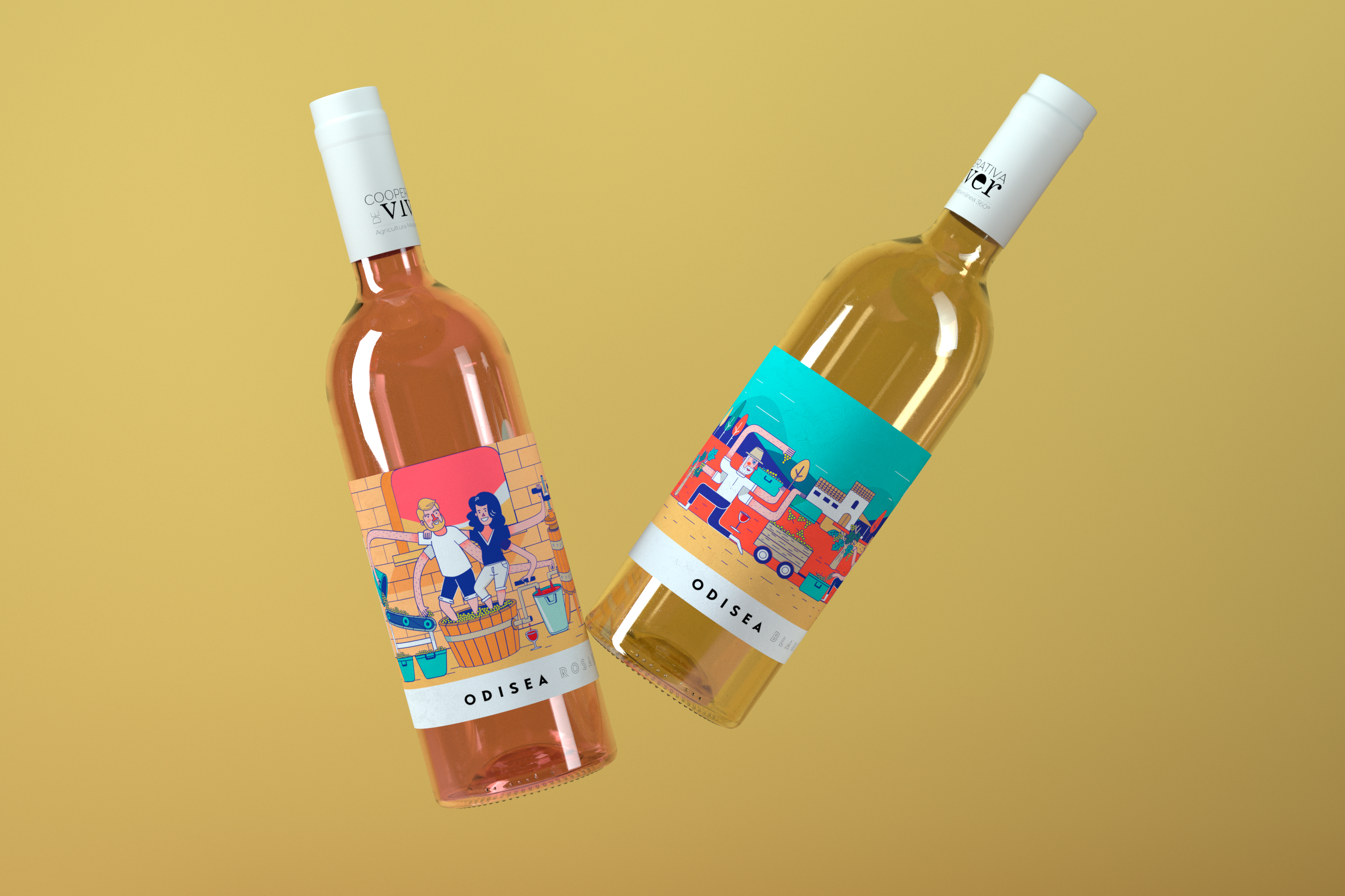 Diseño de etiquetas vino Cooperativa de Viver