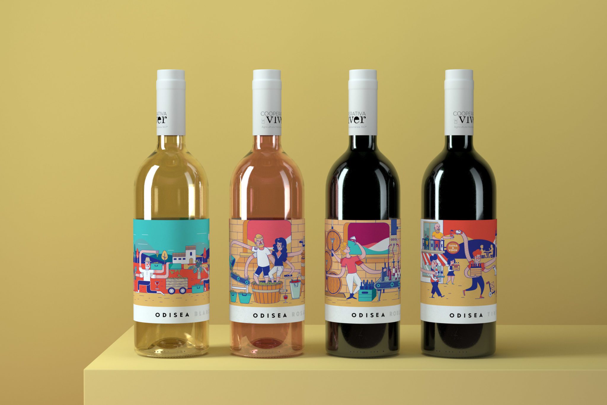 Diseño de etiquetas vino Cooperativa de Viver